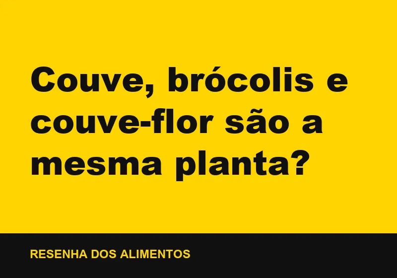 Couve, brócolis e couve-flor são a mesma planta?